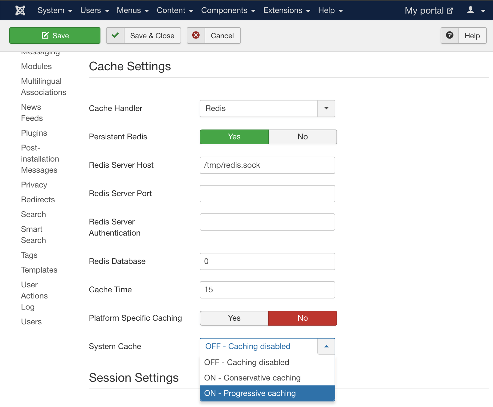 Voer de wijzigingen door en klik bovenaan op 'Save & Close' om het op te slaan.